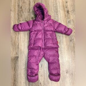 One kid Purple Puffer Snowsuit for infant girl 12/18 months
